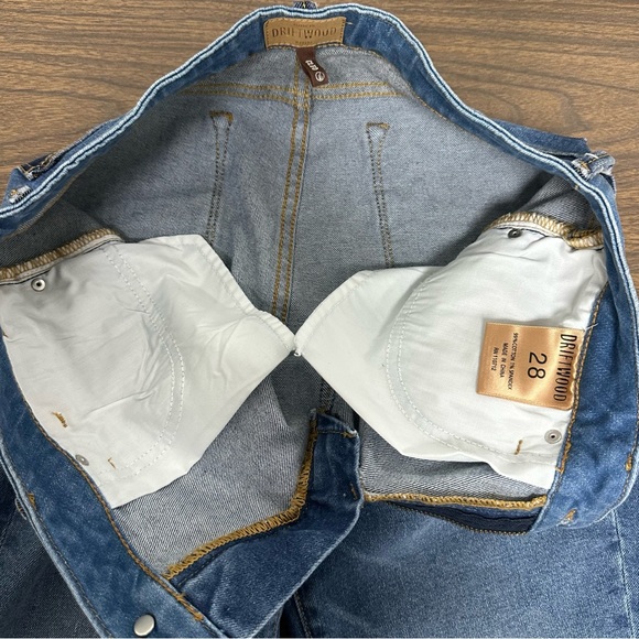 Driftwood Classic Fit Cleo Patchwork High Rise Flare Jeans Raw Hem - Picture 11 of 15